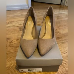 Suede Beige Heels, Size 7,5 US
